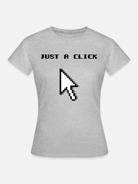 Klick Pixel - Frauen T-Shirt - Grau meliert