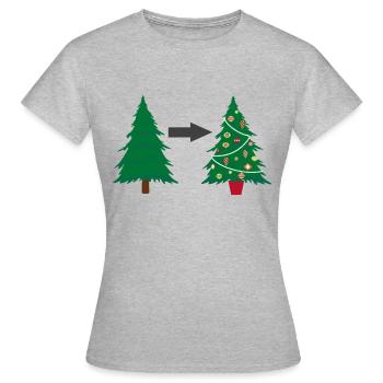 weihnachtsbaum schmücken - Frauen T-Shirt - Grau meliert - Vorne - AI Model Female 172 dark (172cm)
