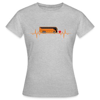 bus busse busfahrer reise herzschlag reisen urlaub - Frauen T-Shirt - Grau meliert - Vorne - AI Model Female 172 dark (172cm)
