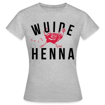 Wuide Henna Vektor 2C Wildes Huhn - Frauen T-Shirt - Grau meliert - Vorne - AI Model Female 172 dark (172cm)