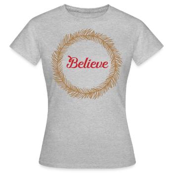 Belief - Women's T-Shirt - heather grey - Front - AI Model Female 172 dark (172cm)