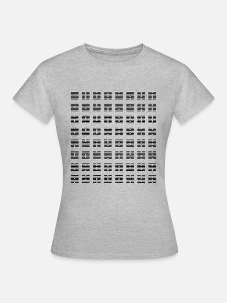 I CHING - I GING - Hexagram - Frauen T-Shirt - Grau meliert