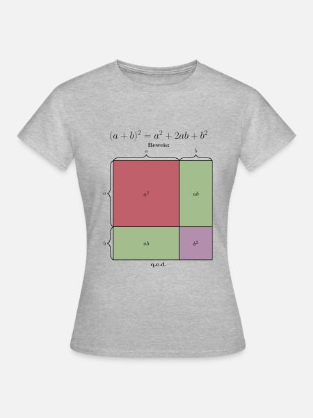 Binomische Formel - Frauen T-Shirt - Grau meliert