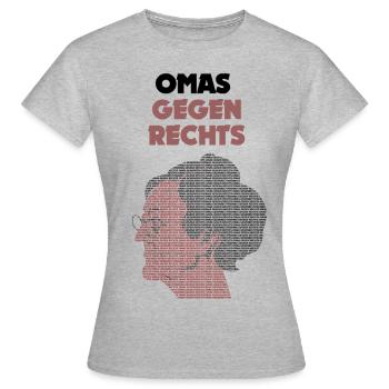 Omas gegen Rechts! - Frauen T-Shirt - Grau meliert - Vorne - AI Model Female 172 dark (172cm)