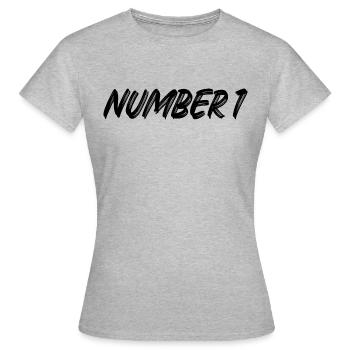 Number 1 - eins - erster - erste - 1 - Nummer 1 - Frauen T-Shirt - Grau meliert - Vorne - AI Model Female 172 dark (172cm)