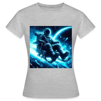 Kosmischer Schlitten - Frauen T-Shirt - Grau meliert - Vorne - AI Model Female 172 dark (172cm)