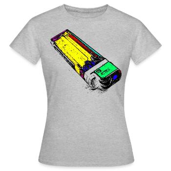 Briquet coloré - T-shirt Femme - gris chiné - Devant - AI Model Female 172 dark (172cm)