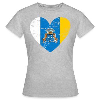 Îles Canaries Flag Heart - T-shirt Femme - gris chiné - Devant - AI Model Female 172 dark (172cm)