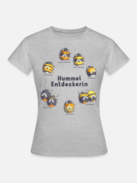 Hummel Entdeckerin - kennst du alle Hummelarten? - Frauen T-Shirt - Grau meliert