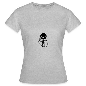 Chanteur avec micro - T-shirt Femme - gris chiné - Devant - AI Model Female 172 dark (172cm)