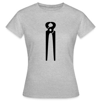 Kneifzange Zange Werkzeug Handwerker - Frauen T-Shirt - Grau meliert - Vorne - AI Model Female 172 dark (172cm)
