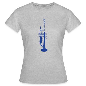 trompette - T-shirt Femme - gris chiné - Devant - AI Model Female 172 dark (172cm)