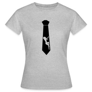 Krawatte - Frauen T-Shirt - Grau meliert - Vorne - AI Model Female 172 dark (172cm)