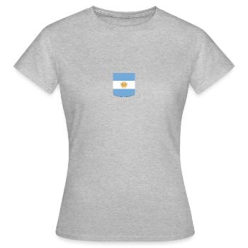 Argentinien - Brusttasche - Frauen T-Shirt - Grau meliert - Vorne - AI Model Female 172 dark (172cm)
