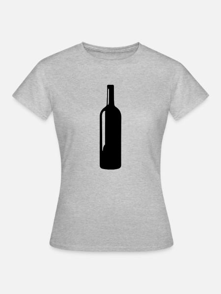 Weinflasche - Frauen T-Shirt - Grau meliert