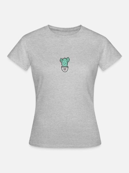 Kaktus Liebe - Frauen T-Shirt - Grau meliert