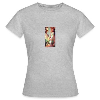Malerei Paris - Frauen T-Shirt - Grau meliert - Vorne - AI Model Female 172 dark (172cm)