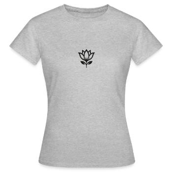Fleur minimaliste - T-shirt Femme - gris chiné - Devant - AI Model Female 172 dark (172cm)