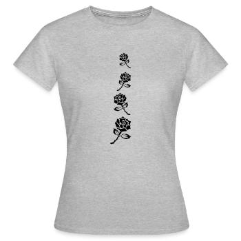 Ranke roses noires - T-shirt Femme - gris chiné - Devant - AI Model Female 172 dark (172cm)