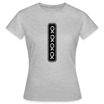 VIH SIDA CANCER DEUIL SOUVENIR RIBBON - T-shirt Femme - gris chiné - Devant - AI Model Female 172 dark (172cm)