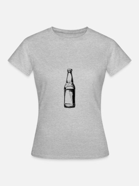 Flasche Bier - Frauen T-Shirt - Grau meliert