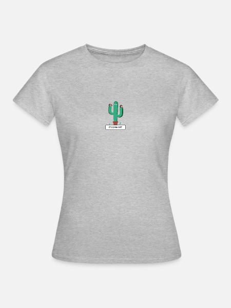 CACTUS - „Es wird weh tun“ - Frauen T-Shirt - Grau meliert