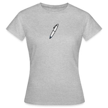 Stylo d’écriture pour écrivain - T-shirt Femme - gris chiné - Devant - AI Model Female 172 dark (172cm)