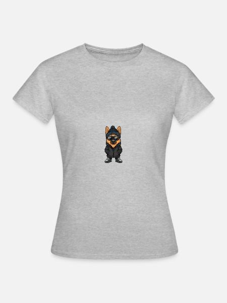 Schäferhund Winter - Frauen T-Shirt - Grau meliert