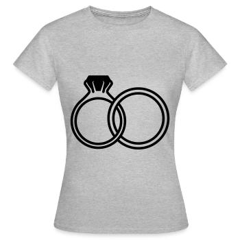 Eheringe symbol - Frauen T-Shirt - Grau meliert - Vorne - AI Model Female 172 dark (172cm)