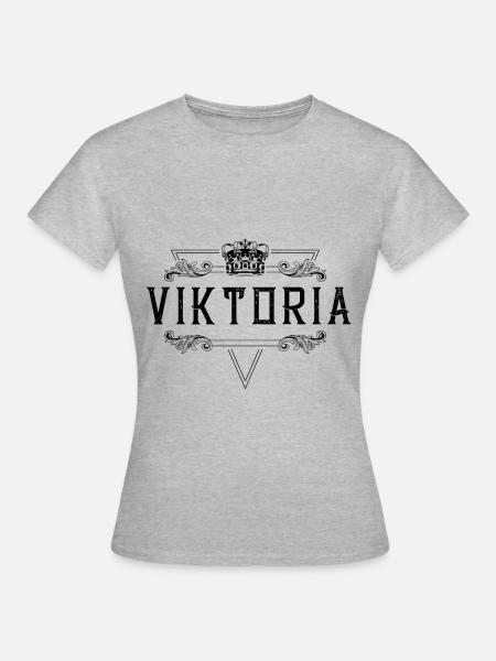 Viktoria Name - Frauen T-Shirt - Grau meliert
