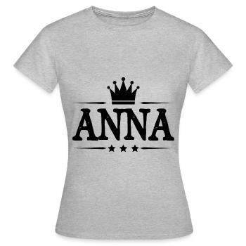 Anna - T-shirt Femme - gris chiné - Devant - AI Model Female 172 dark (172cm)
