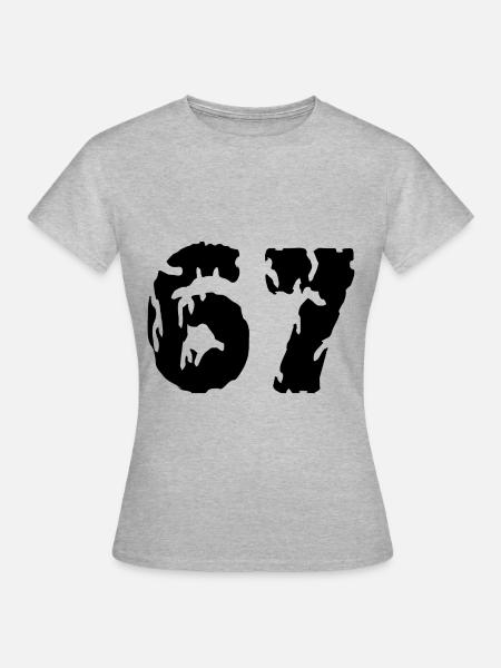67 Zahl Trikot - Frauen T-Shirt - Grau meliert