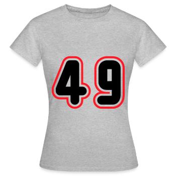 49 Number number - Women's T-Shirt - heather grey - Front - AI Model Female 172 dark (172cm)