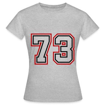 73 Number number - Women's T-Shirt - heather grey - Front - AI Model Female 172 dark (172cm)