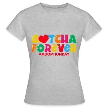 Adoption von Kindern Adoption Pflegeeltern - Frauen T-Shirt - Grau meliert - Vorne - AI Model Female 172 dark (172cm)