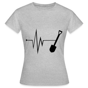 Schaufel Puls Silhouette - Frauen T-Shirt - Grau meliert - Vorne - AI Model Female 172 dark (172cm)