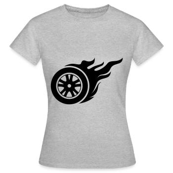 Incendie de pneus - T-shirt Femme - gris chiné - Devant - AI Model Female 172 dark (172cm)