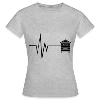 Honig Puls - Frauen T-Shirt - Grau meliert - Vorne - AI Model Female 172 dark (172cm)