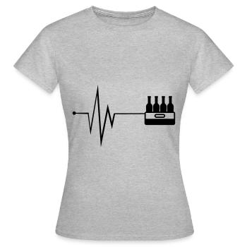 Puls de caisse de bouteille de bière - T-shirt Femme - gris chiné - Devant - AI Model Female 172 dark (172cm)