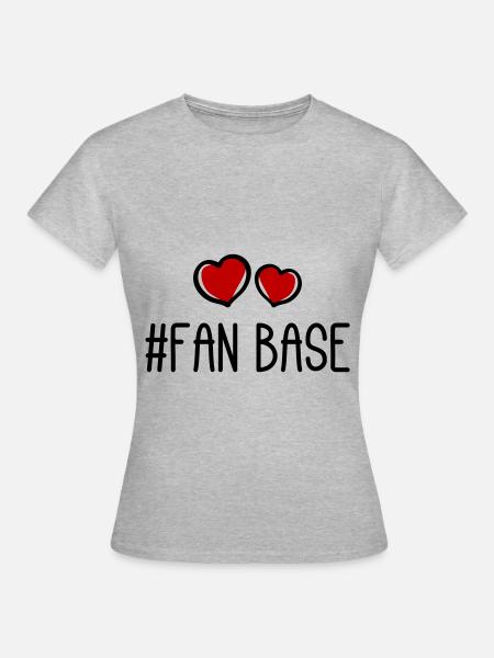 Fan Base Herz Liebe - Frauen T-Shirt - Grau meliert