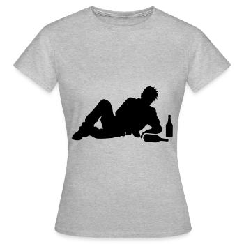 Drunk Drunk Man Boozing - Women's T-Shirt - heather grey - Front - AI Model Female 172 dark (172cm)