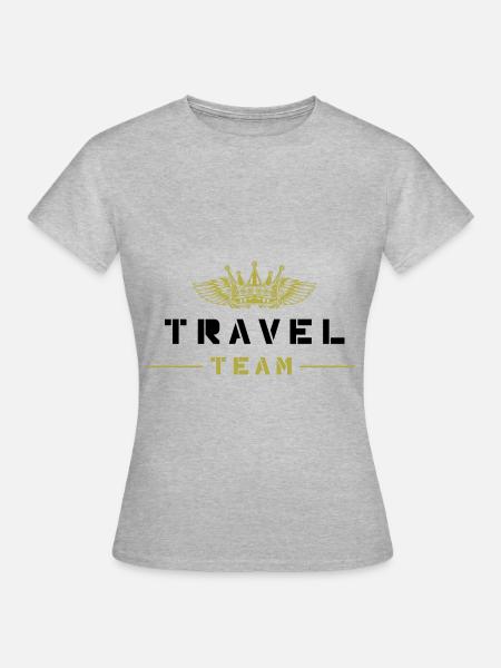 Travel Team - Frauen T-Shirt - Grau meliert