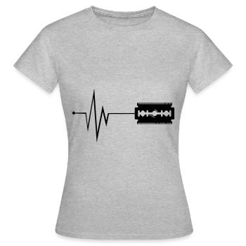 Razor blade pulse - Women's T-Shirt - heather grey - Front - AI Model Female 172 dark (172cm)