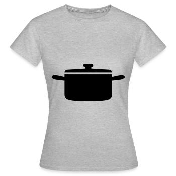 cooking pot symbol - Women's T-Shirt - heather grey - Front - AI Model Female 172 dark (172cm)