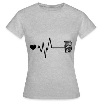 Fente Pulse Heart Love Casino - T-shirt Femme - gris chiné - Devant - AI Model Female 172 dark (172cm)