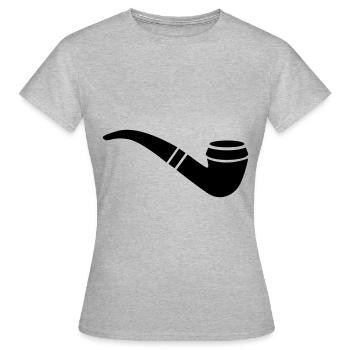 Pfeife rauchen - Frauen T-Shirt - Grau meliert - Vorne - AI Model Female 172 dark (172cm)