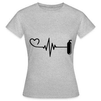 Sauerstoff Tauchen puls herz - Frauen T-Shirt - Grau meliert - Vorne - AI Model Female 172 dark (172cm)