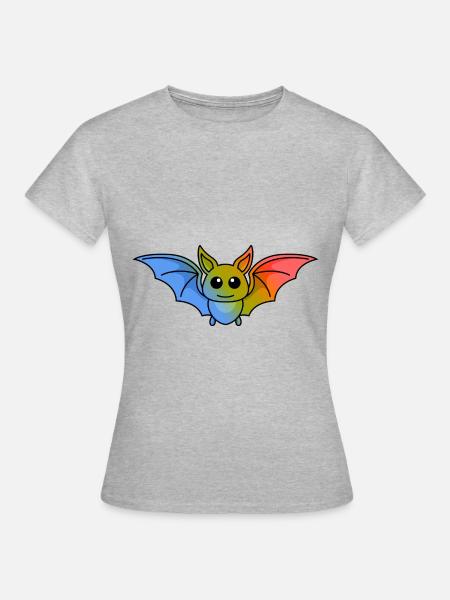 Fledermaus Comic Tier - Frauen T-Shirt - Grau meliert