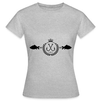 fish hook symbol fishing fishing - Women's T-Shirt - heather grey - Front - AI Model Female 172 dark (172cm)