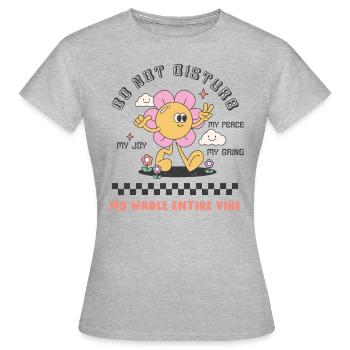 Do not Disturb Retro Blume - Women's T-Shirt - heather grey - Front - AI Model Female 172 dark (172cm)